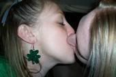 two girls kissing