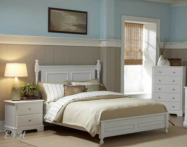 White Wood Queen Bed