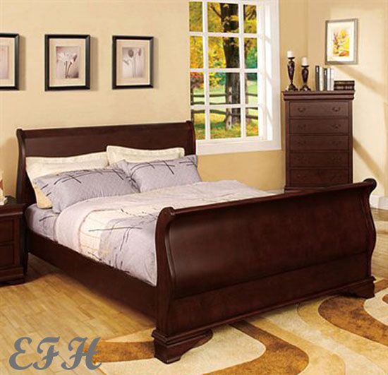 sleigh bed cherry wood