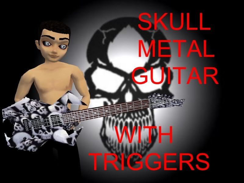 skull metal guitar