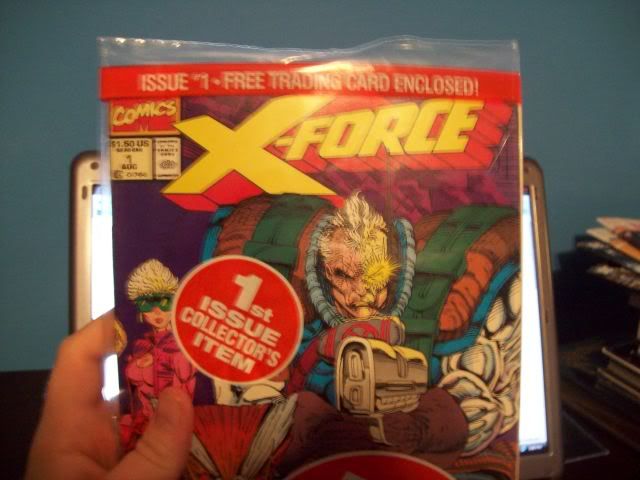 X-force #1 in bag Notice the plastic bag around the comic