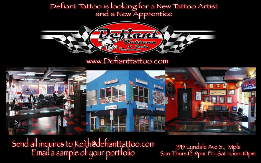 tattoo apprentice jobs. Experienced Tattoo Artist and Tattoo Apprentice Defiant Tattoo specializes in custom, one of a kind Tattoos We have a clean, sterile, environment that