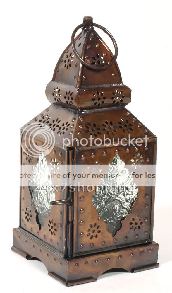 New Large Brownish Color Moroccan Style Candle Lantern  