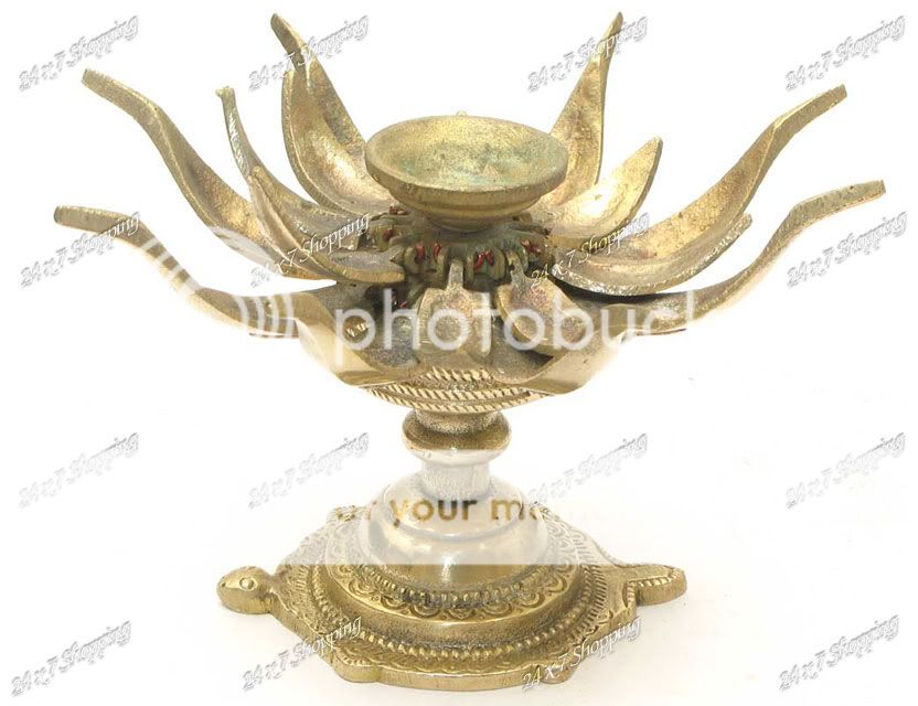 Lotus Flower Secret Candle Holder Brass Crafted New  