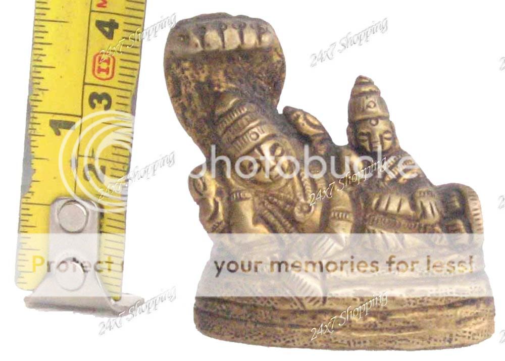 Solid Brass Hindu God Vishnu & Lakshmi Statue 