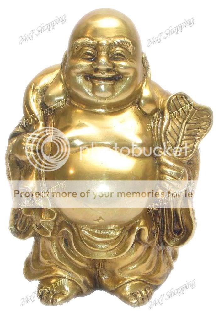 Tibet SOLID BRASS laughing Face Buddha Statue~ Art ~New  