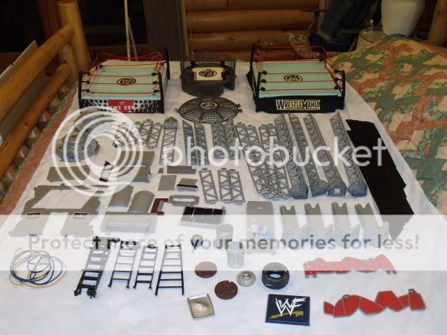 WWF WWE RAW NWO Wrestling Rings, Stage & Accessories Huge Lot  