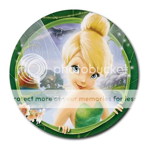 New Hot DISNEY TINKERBELL FAIRIES Round Mousepad Mat #1  