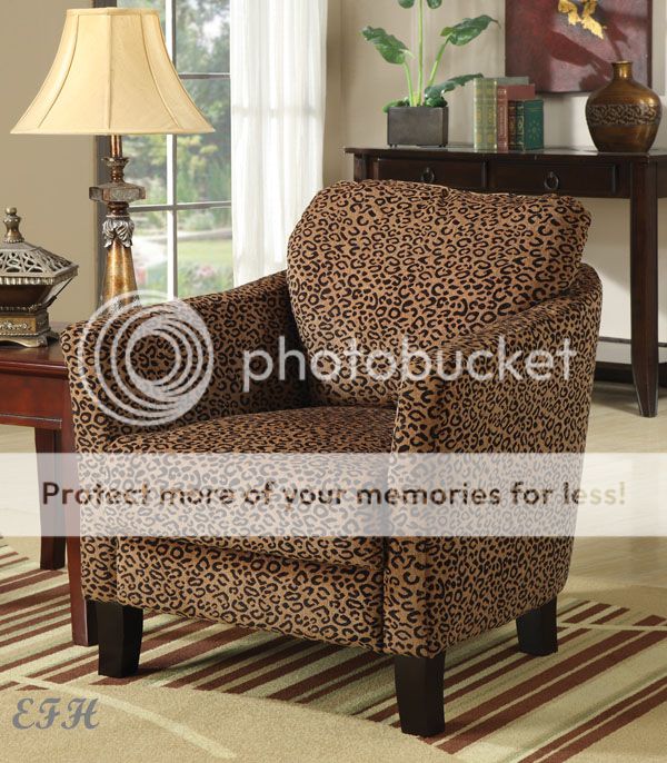 New Jungle Contemporary Leopard or Zebra Print Wood Accent Chair