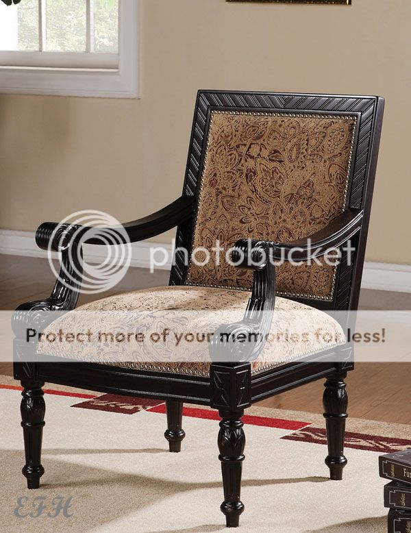 New Charlotte Traditional Upholstered Wood Accent Chair