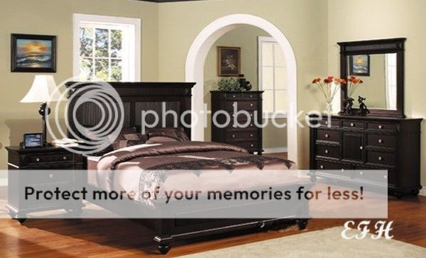 NEW TRANSITIONAL STYLE ESPRESSO WOOD QUEEN BEDROOM SET  