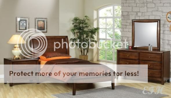 New Modern Walnut Finish Wood Twin Platform Bed Set