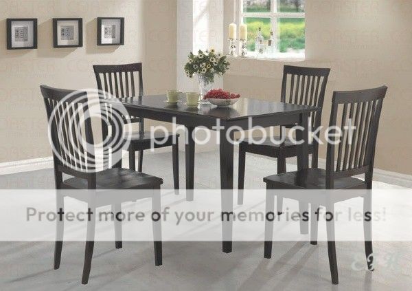 NEW 5PC CAPPUCCINO WOOD RECTANGULAR DINING TABLE SET  