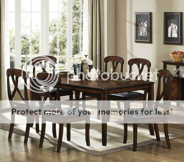 New 7pc Kinston Distressed Oak Wood Dining Table Set