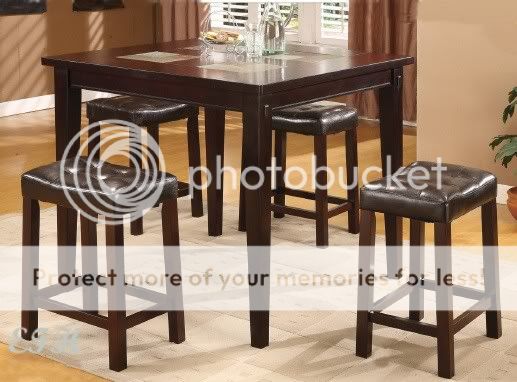 PC Cherry Pub Counter Height Dining Table Set Slate
