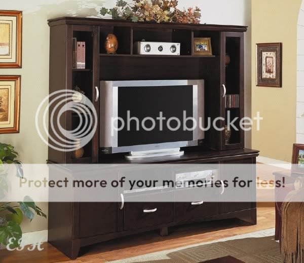 CAPPUCCINO WOOD ENTERTAINMENT CENTER PLASMA TV STAND  