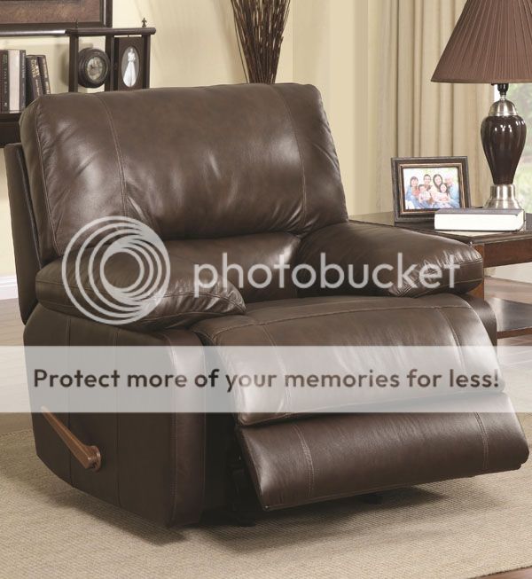 New Marion Plush Brown Bonded Leather Rocker Recliner Chair